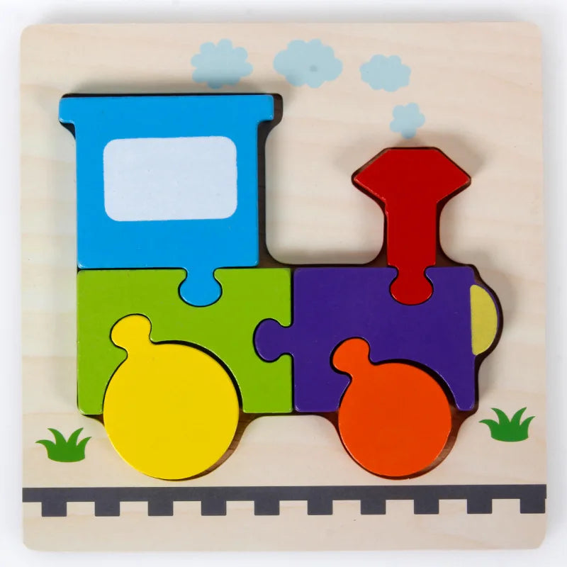 Montessori wooden puzzles for children aged 1, 2 and 3