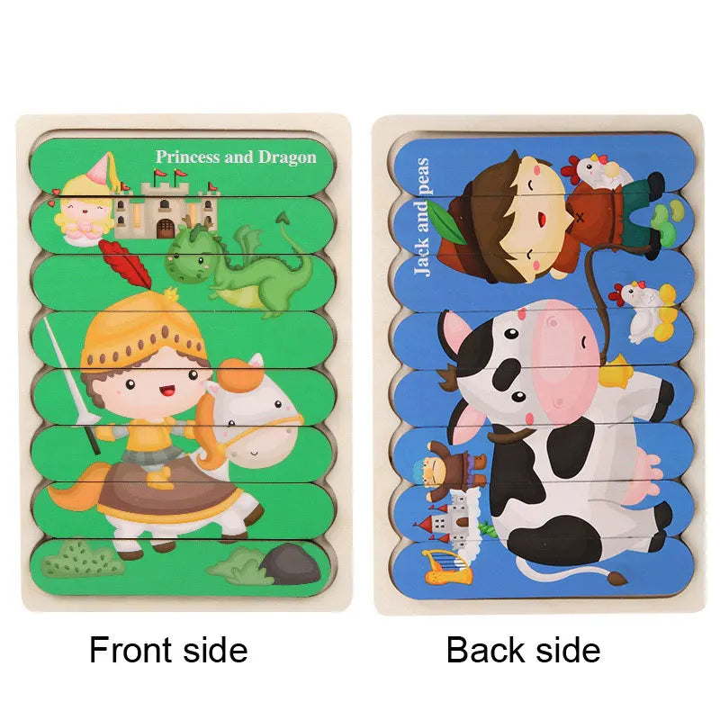 Montessori wooden puzzles for children aged 1, 2 and 3