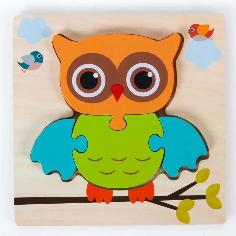 Montessori wooden puzzles for children aged 1, 2 and 3