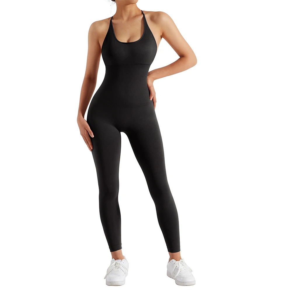 Women's gym workout jumpsuit, ideal for gym and yoga