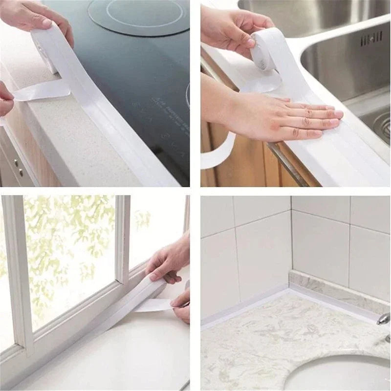 Waterproof Wall Tape Stickers Bathroom Kitchen Cardboard Seal Strip Bathroom Shower Sink Bathtub Caulk Tape Contour Home Posters