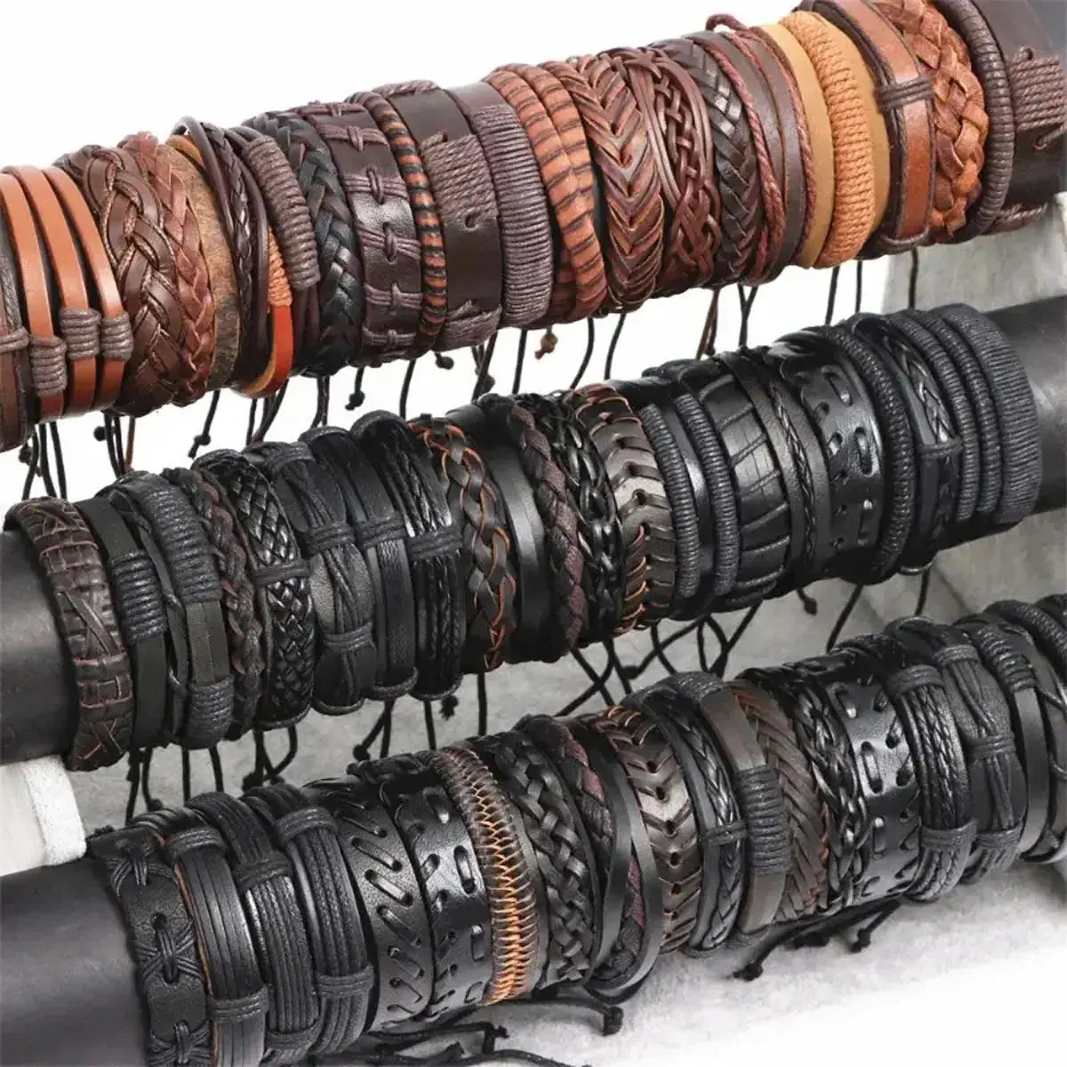 10PCS Random Style Men's Women's Webbing, Leather Bracelet Classical