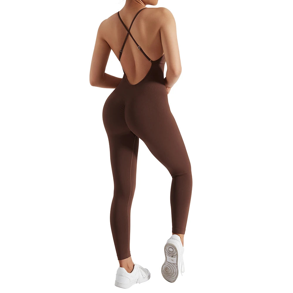 Women's gym workout jumpsuit, ideal for gym and yoga