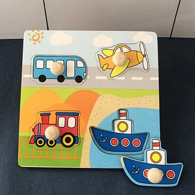 Montessori wooden puzzles for children aged 1, 2 and 3