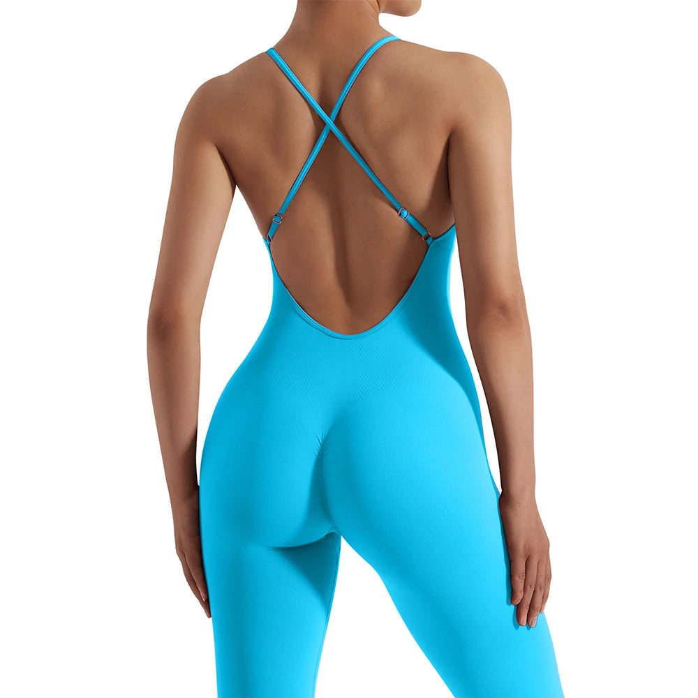 Women's gym workout jumpsuit, ideal for gym and yoga