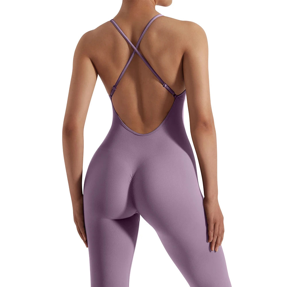 Women's gym workout jumpsuit, ideal for gym and yoga