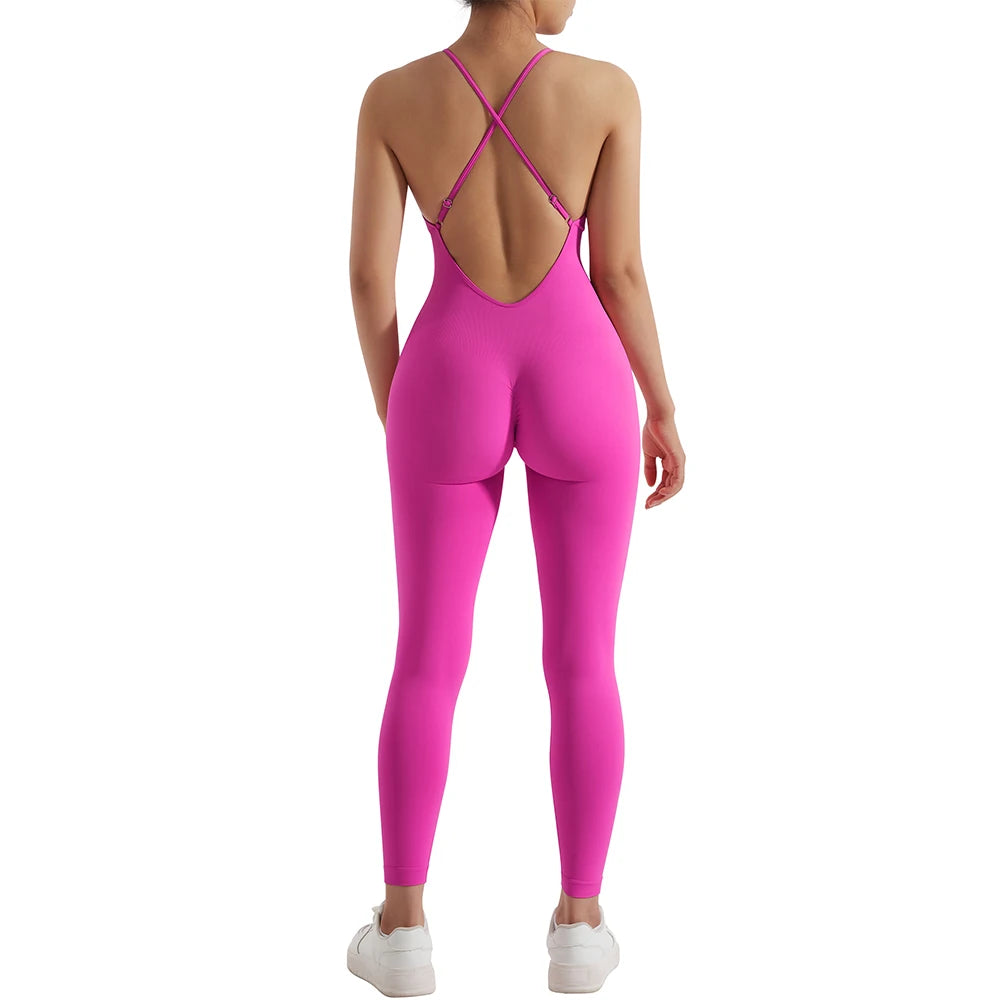 Women's gym workout jumpsuit, ideal for gym and yoga