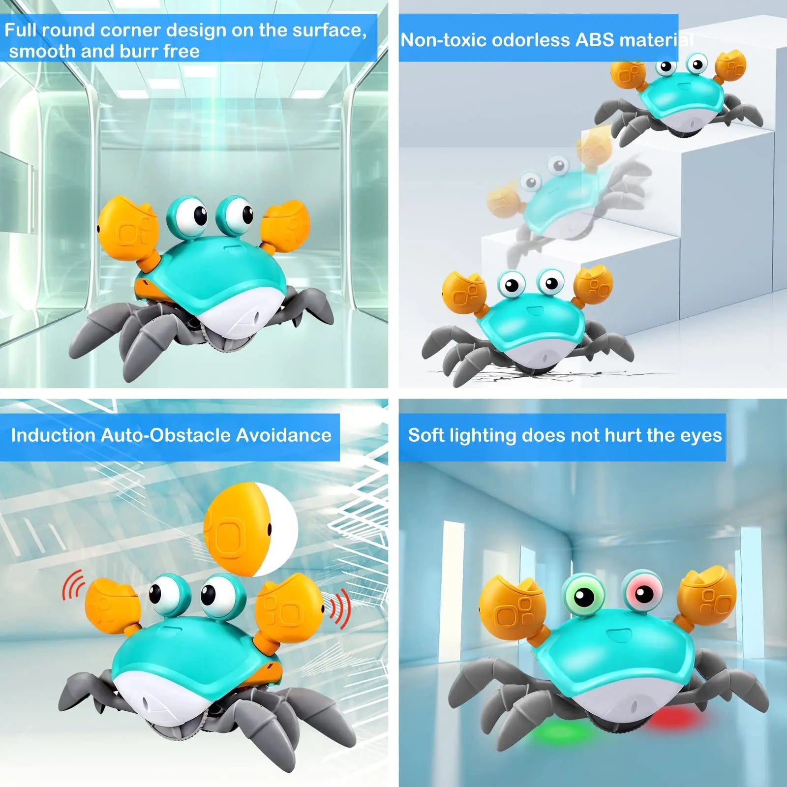 Kids Induction Escape Crab Octopus Crawling Toy Baby Electronic Pets Musical Toys Toddler Moving Avoid Obstacles Toy Party Gifts