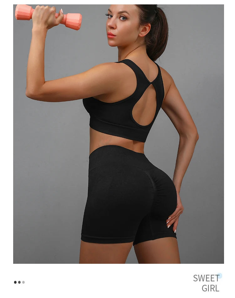 Women Yoga Shorts High Waist Butt Lifting Workout Fitness Tights Tummy Control Gym Running Stretched Pants Casual Sportswear