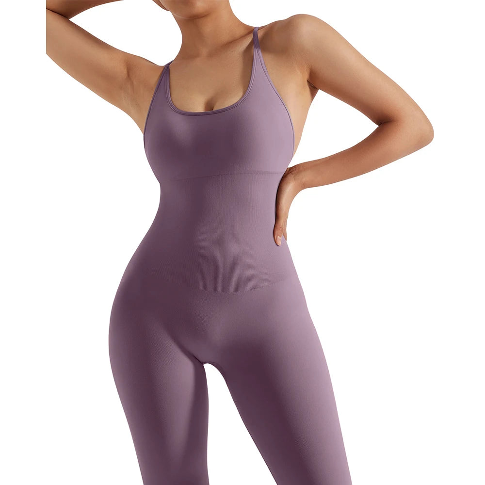 Women's gym workout jumpsuit, ideal for gym and yoga