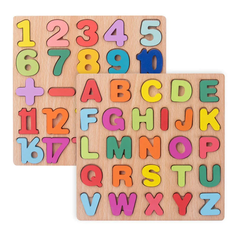 Montessori wooden puzzles for children aged 1, 2 and 3