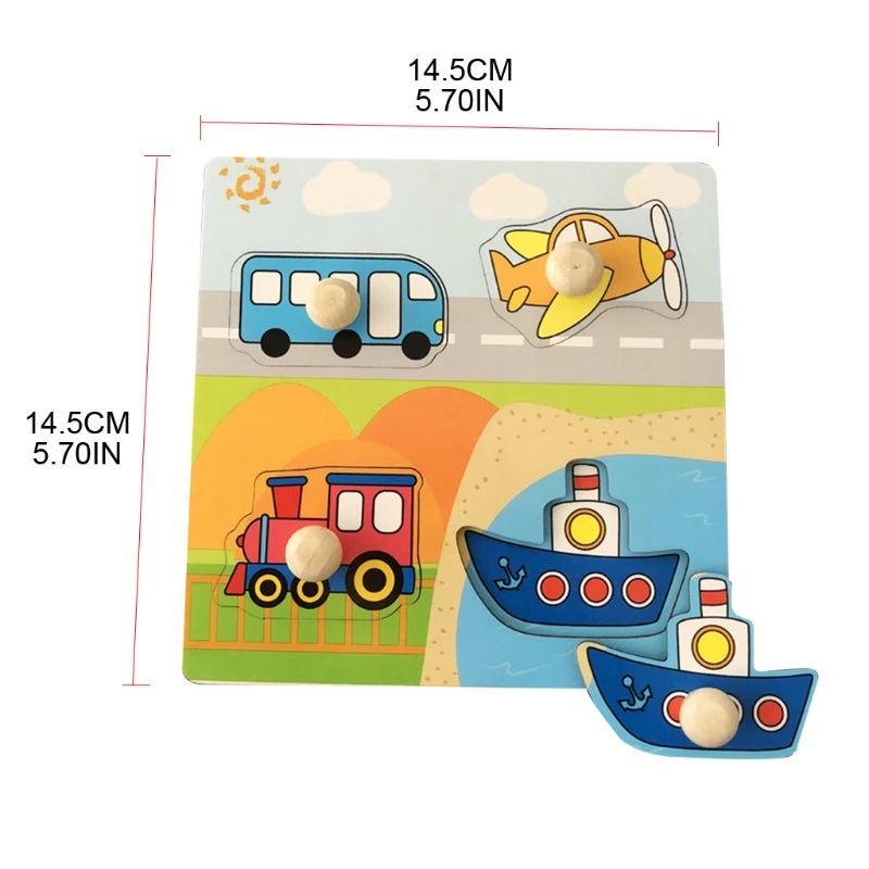 Montessori wooden puzzles for children aged 1, 2 and 3