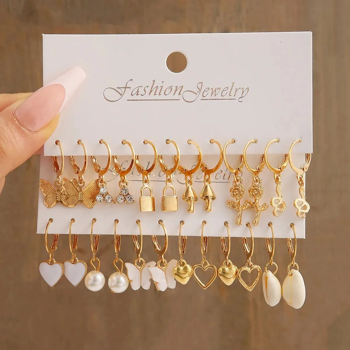 10 PCS of creative earrings with random models - Fashion 2025