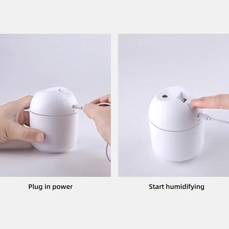 Air Humidifier Diffuser and Ultrasonic Freshener - USB 250 ML