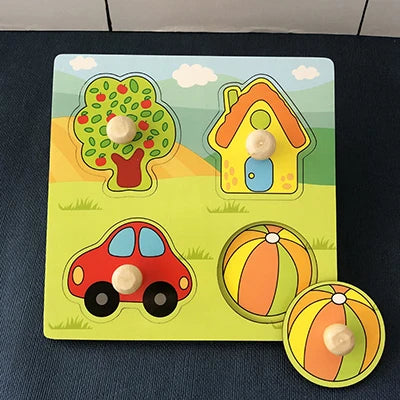 Montessori wooden puzzles for children aged 1, 2 and 3