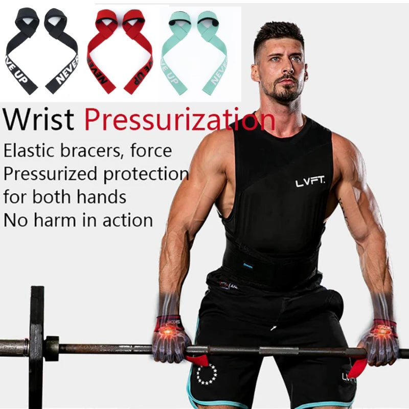 Gym Lifting Straps Fitness Gloves Anti-slip Hand Wraps Wrist Support For Weight Lifting Powerlifting Fitness Crossfit Barbells