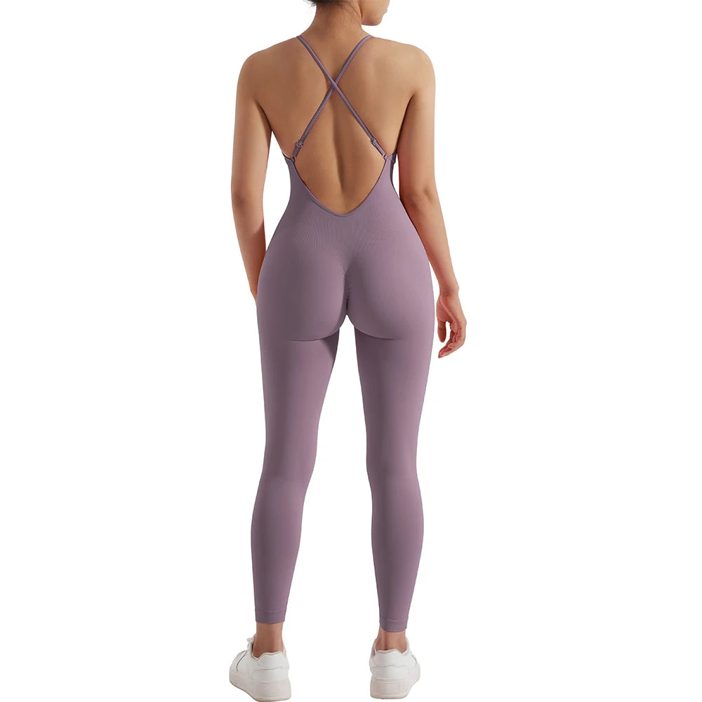 Women's gym workout jumpsuit, ideal for gym and yoga