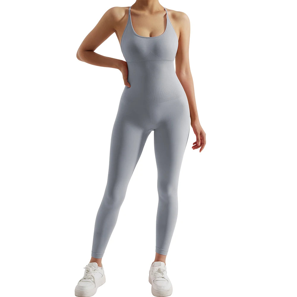 Women's gym workout jumpsuit, ideal for gym and yoga