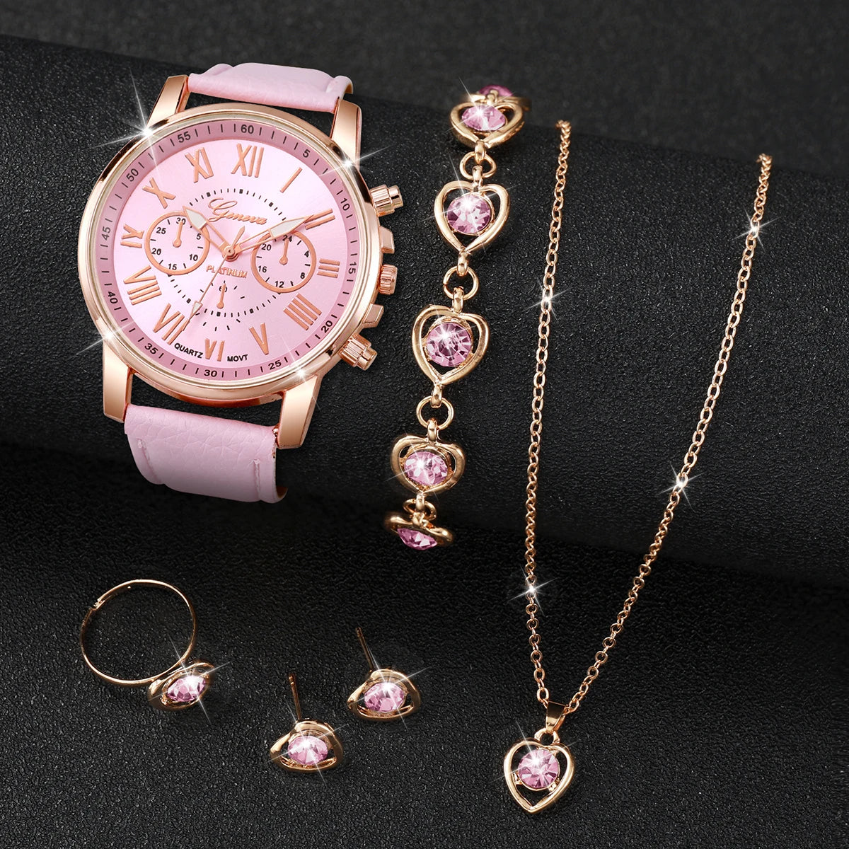 Kit with 5 or 6 pieces, with watch and bracelets for women - The best seller