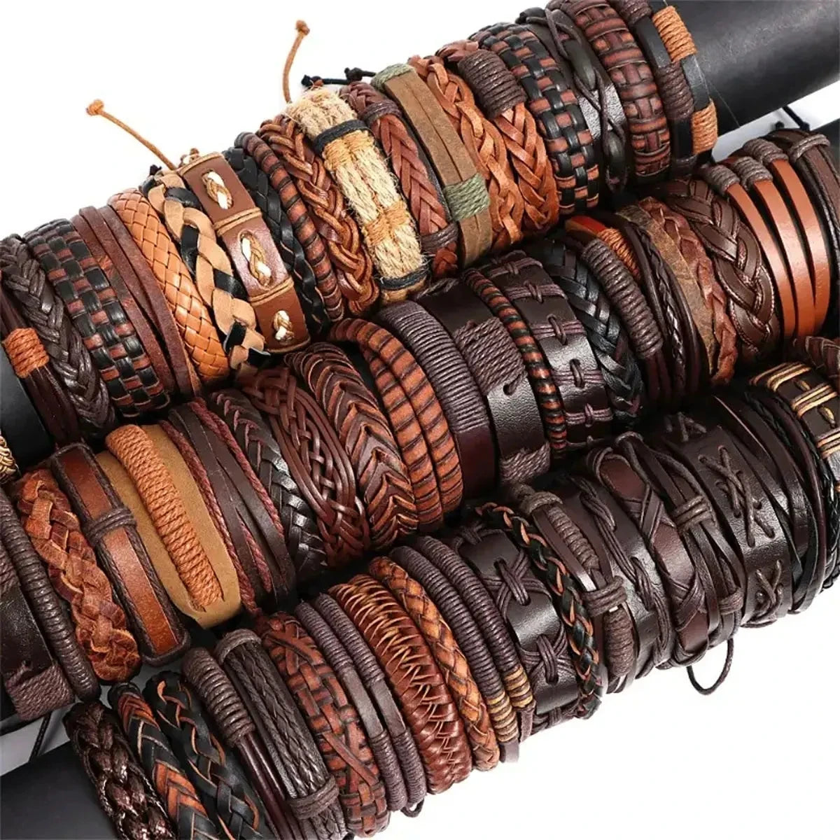 10PCS Random Style Men's Women's Webbing, Leather Bracelet Classical