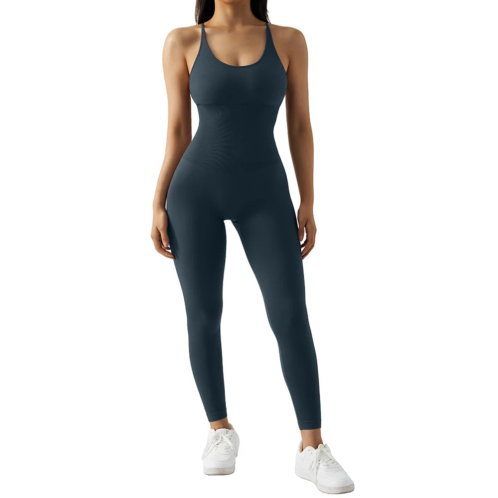 Women's gym workout jumpsuit, ideal for gym and yoga