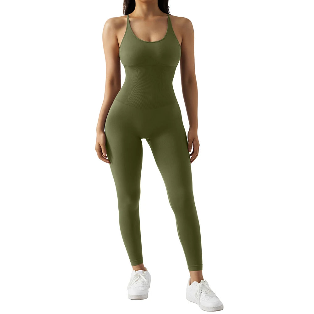 Women's gym workout jumpsuit, ideal for gym and yoga