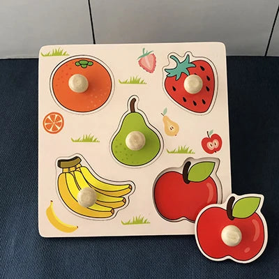 Montessori wooden puzzles for children aged 1, 2 and 3