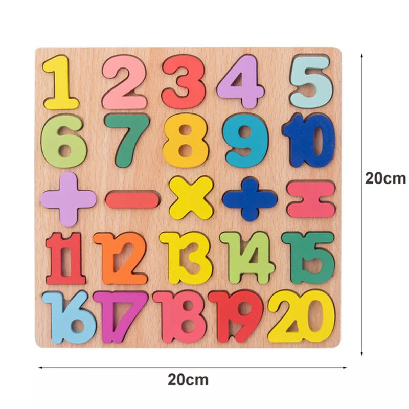 Montessori wooden puzzles for children aged 1, 2 and 3