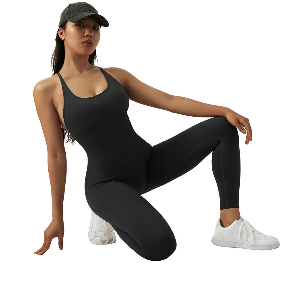 Women's gym workout jumpsuit, ideal for gym and yoga