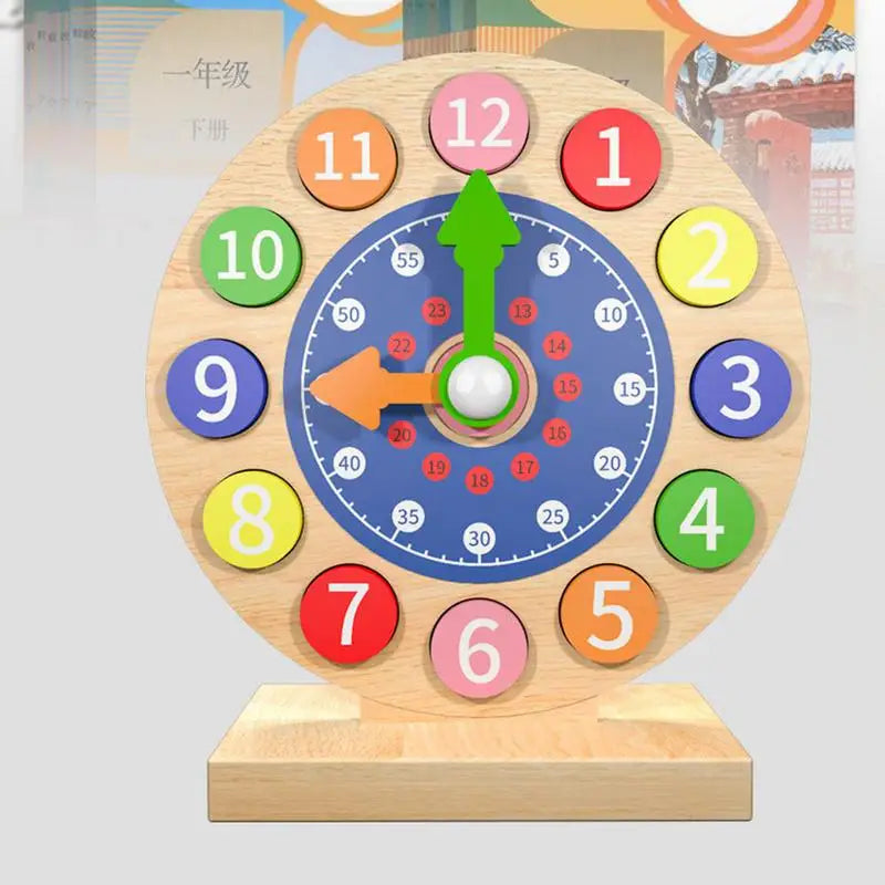 Wooden Time Learning Toys Number Block Puzzle Shape Color Sorting Clock Montessori Toys for Kids Early Education Toys