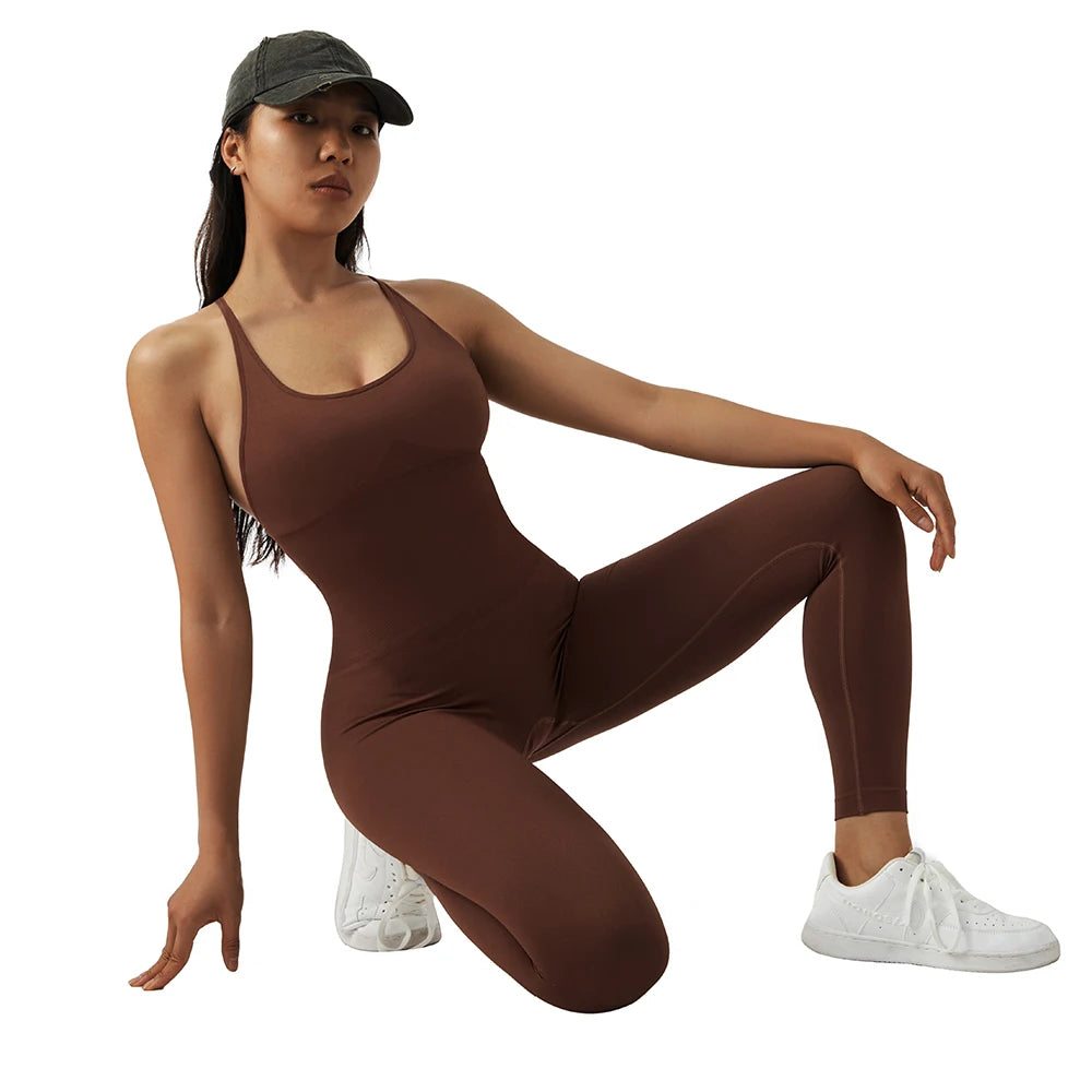 Women's gym workout jumpsuit, ideal for gym and yoga