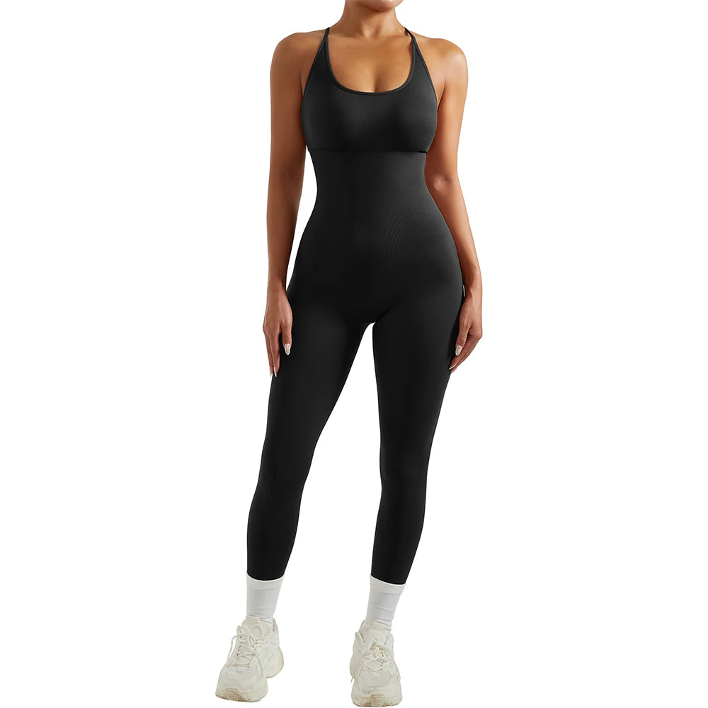 Women's gym workout jumpsuit, ideal for gym and yoga