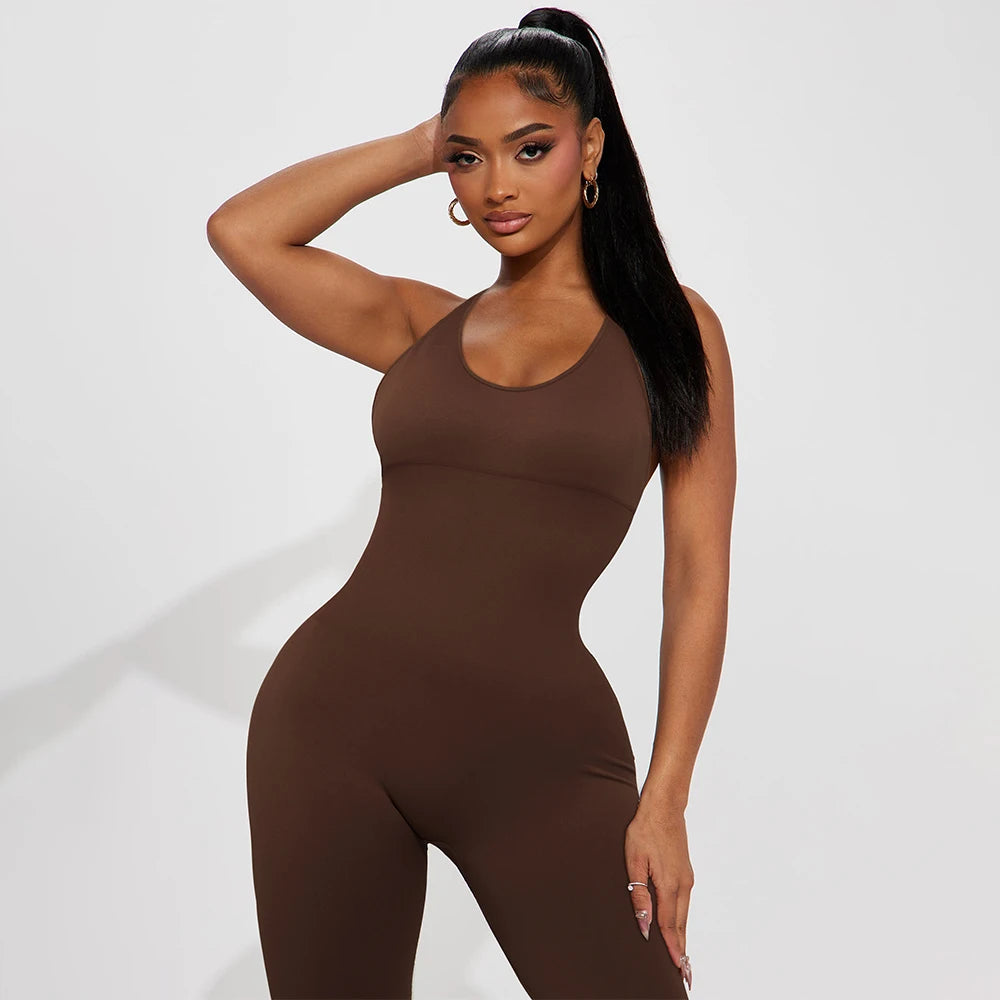 Women's gym workout jumpsuit, ideal for gym and yoga