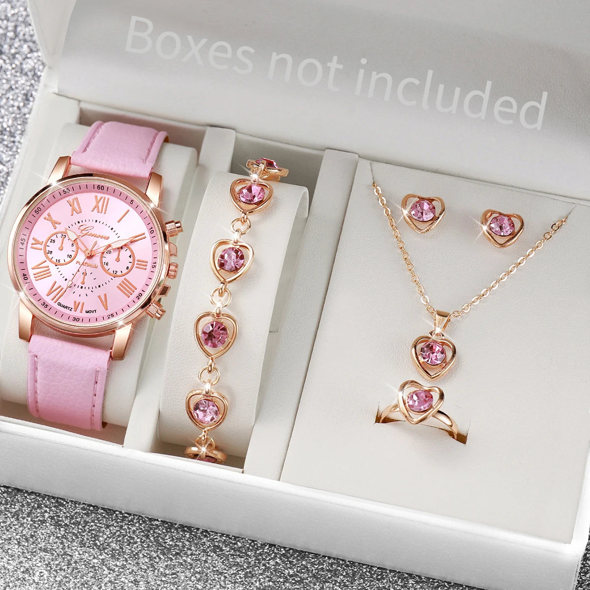 Kit with 5 or 6 pieces, with watch and bracelets for women - The best seller