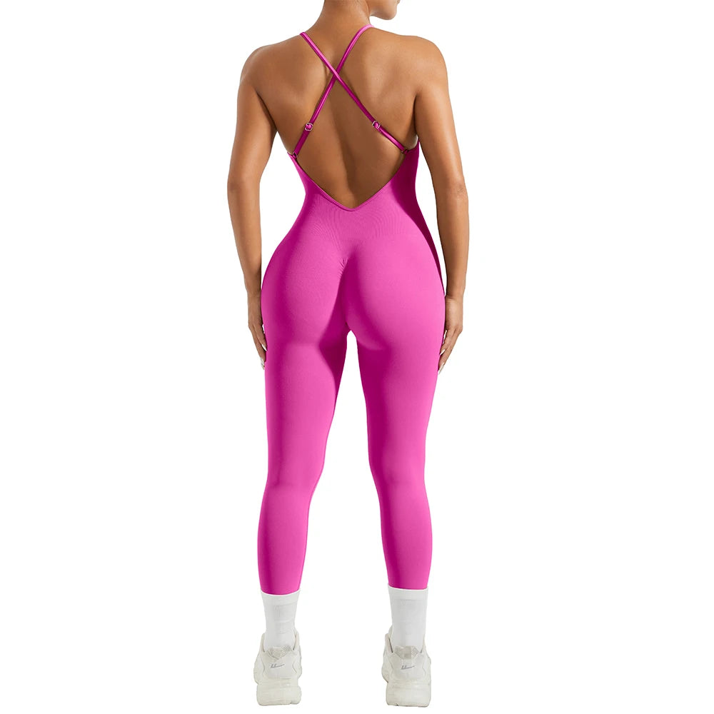 Women's gym workout jumpsuit, ideal for gym and yoga