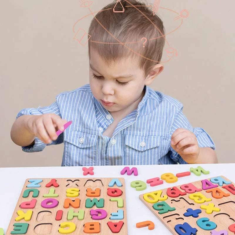 Montessori wooden puzzles for children aged 1, 2 and 3