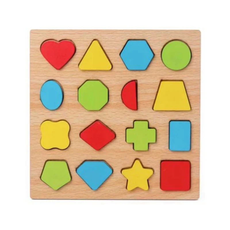 Montessori wooden puzzles for children aged 1, 2 and 3