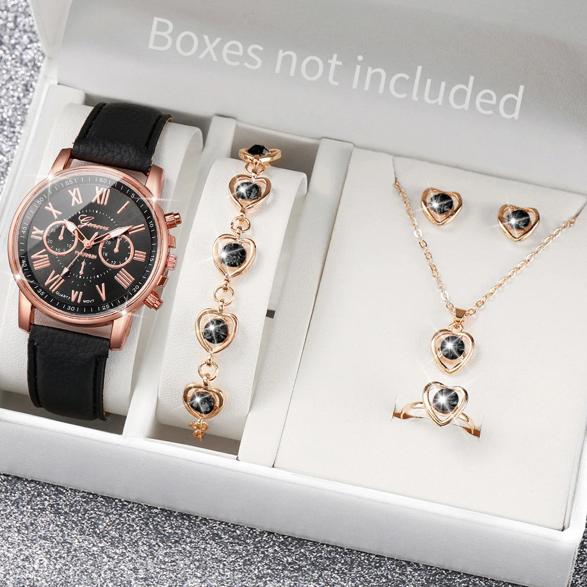 Kit with 5 or 6 pieces, with watch and bracelets for women - The best seller