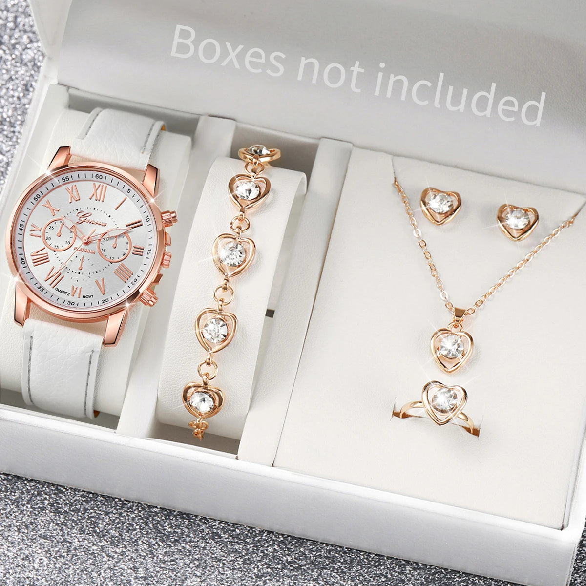 Kit with 5 or 6 pieces, with watch and bracelets for women - The best seller