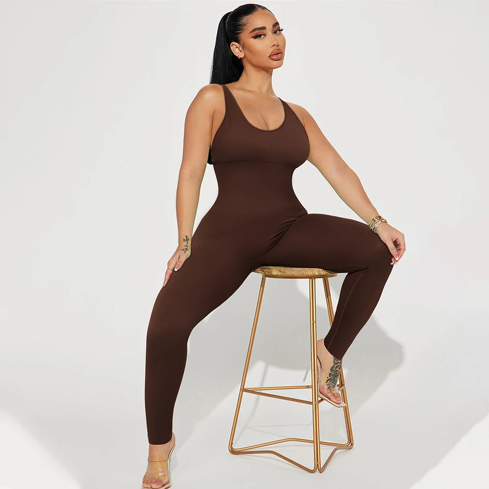 Women's gym workout jumpsuit, ideal for gym and yoga