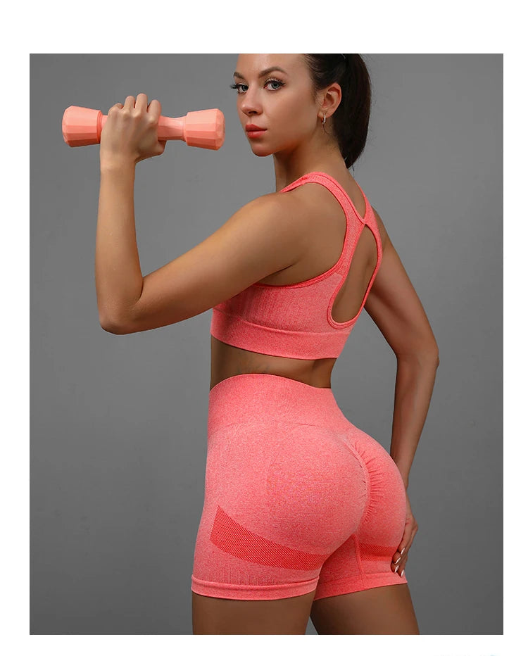 Women Yoga Shorts High Waist Butt Lifting Workout Fitness Tights Tummy Control Gym Running Stretched Pants Casual Sportswear