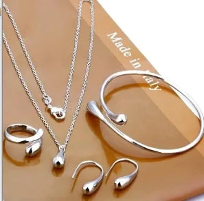 3 Pieces Heart Shaped Earrings and Pendant for Women