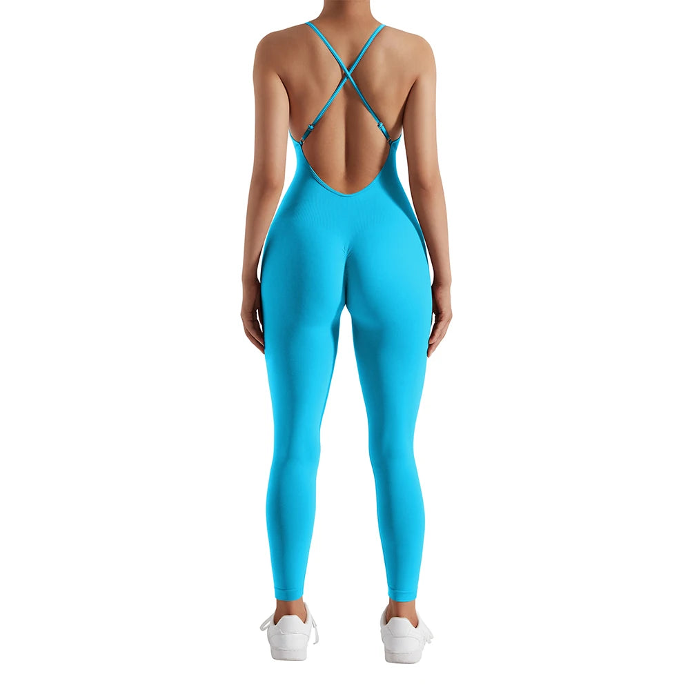 Women's gym workout jumpsuit, ideal for gym and yoga