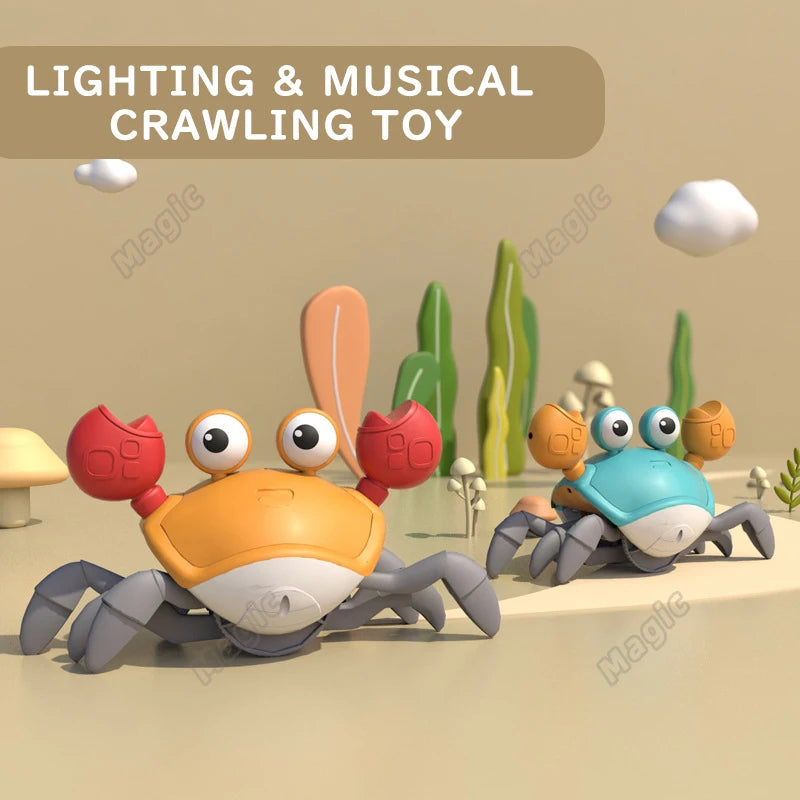 Kids Induction Escape Crab Octopus Crawling Toy Baby Electronic Pets Musical Toys Toddler Moving Avoid Obstacles Toy Party Gifts