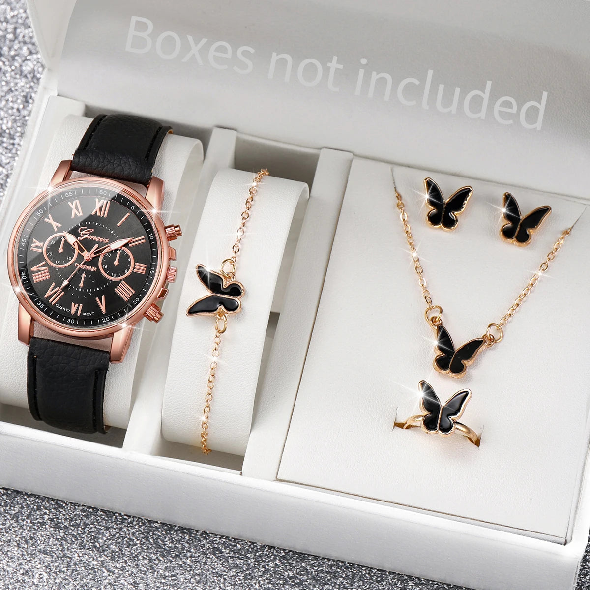 Kit with 5 or 6 pieces, with watch and bracelets for women - The best seller